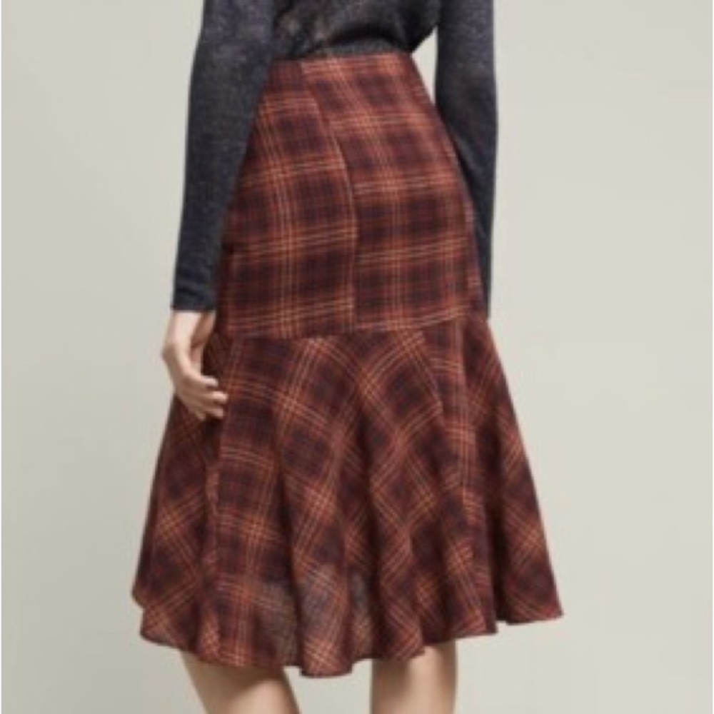 Maeve Plaid Flaired Pencil Skirt from Anthropologie
